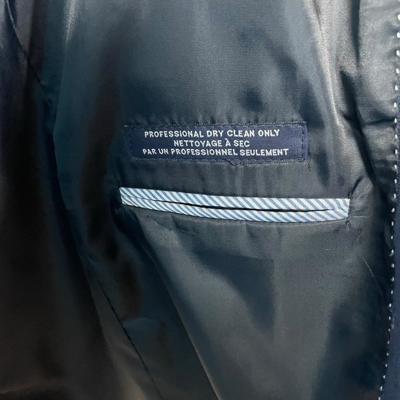 Tommy Hilfiger Men’s 100% Worsted Wool Suit Jacket in Navy Size 42 - Picture 10 of 11